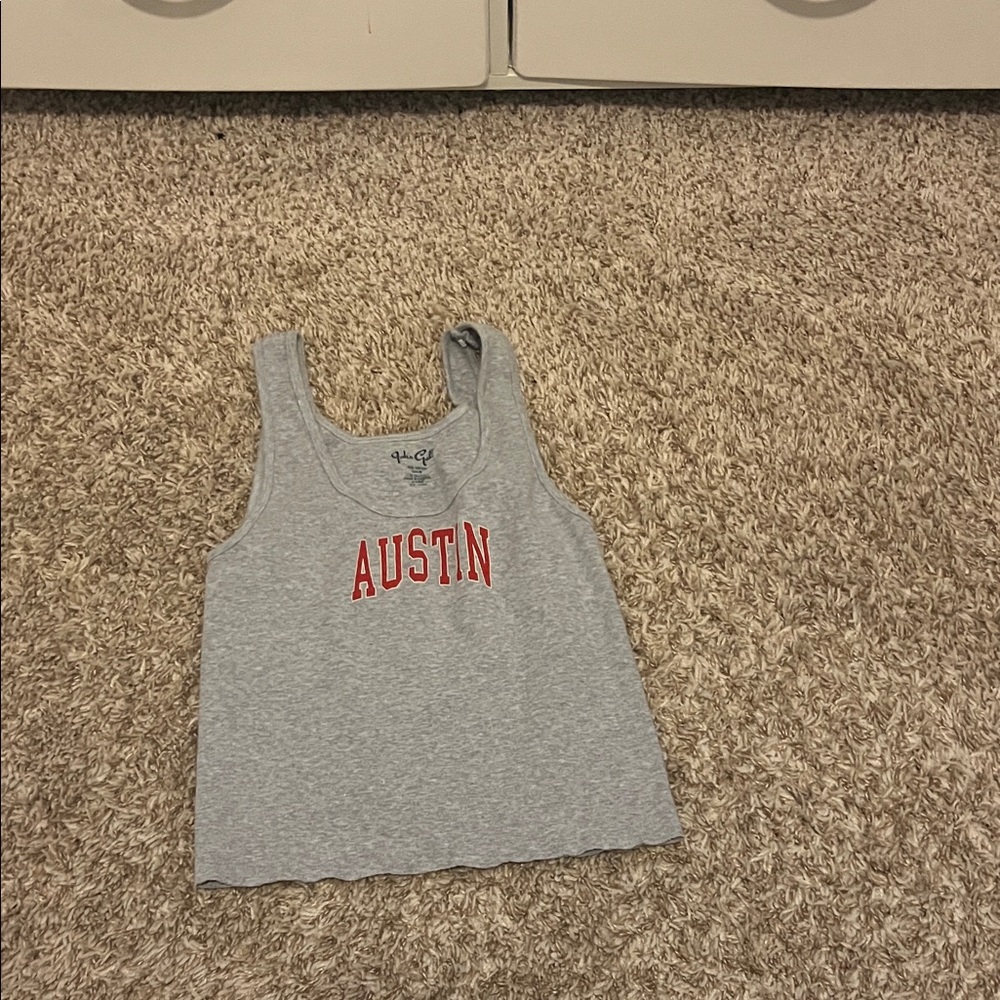 Brandy Melville Gray Tank Top with Red Print